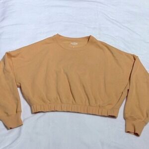 Hollister California Crew Neck Cropped Sweatshirt Pullover‎ Orange Women's XL